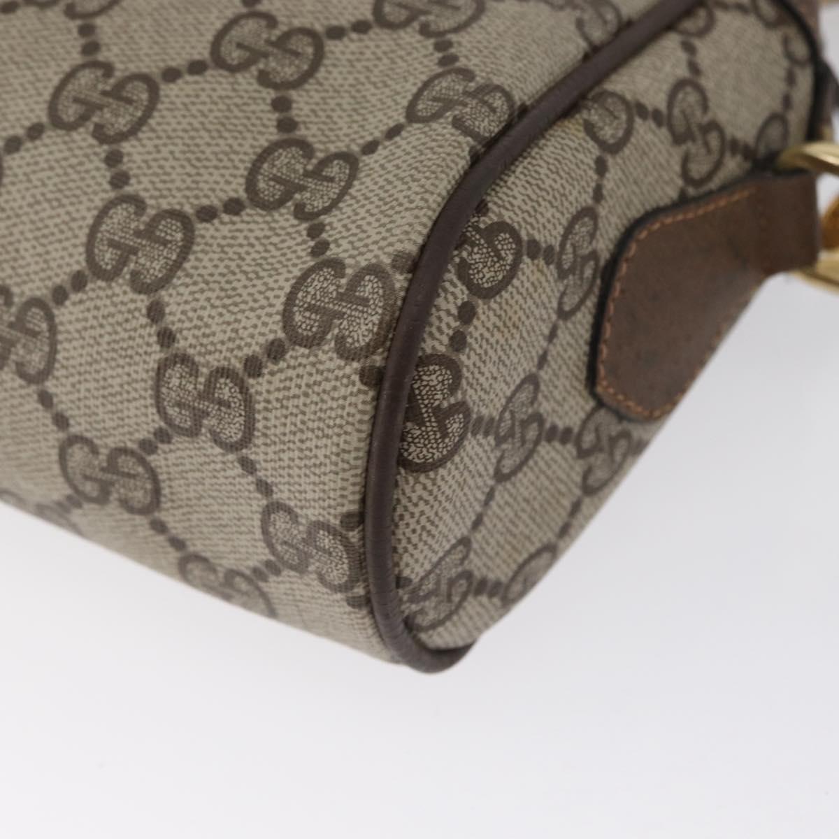 GUCCI GG Supreme Web Sherry Line Bag PVC Beige Gold 68 02 004 Auth 169630