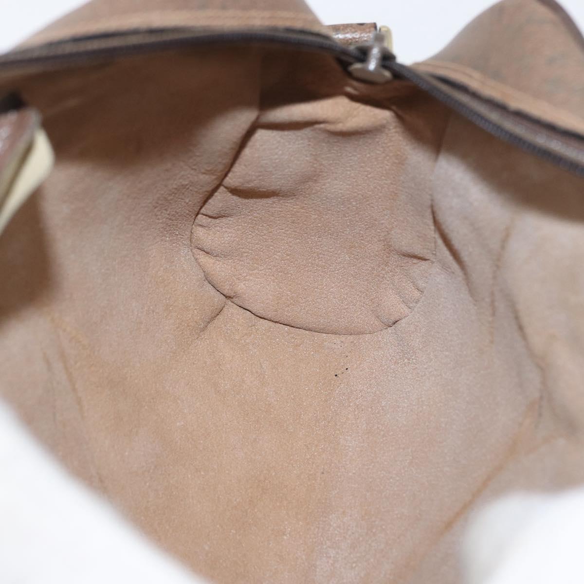 GUCCI GG Supreme Web Sherry Line Bag PVC Beige Gold 68 02 004 Auth 169630