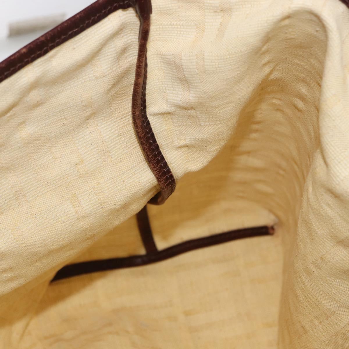 FENDI Zucca Canvas Tote Bag Ivory Auth 169632