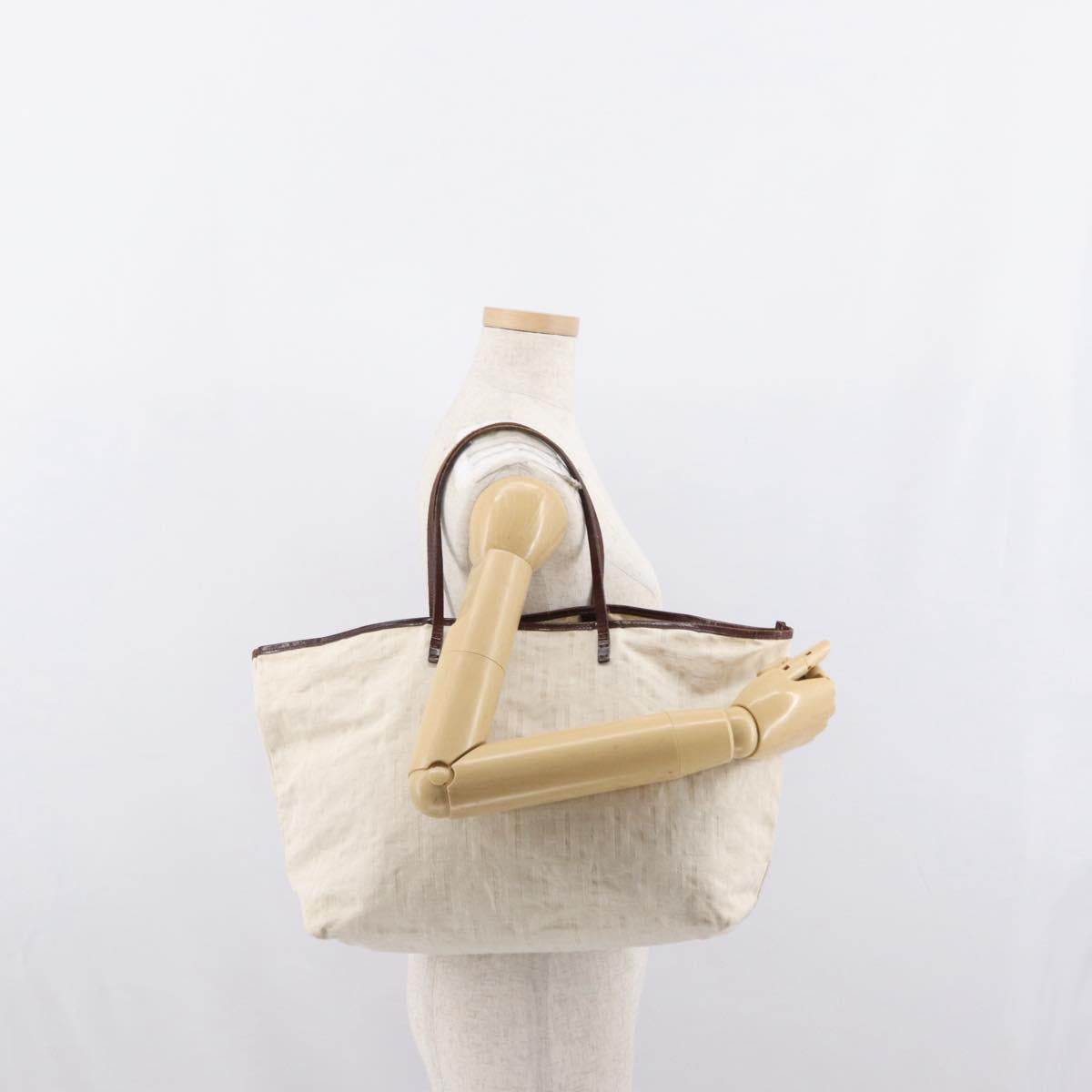 FENDI Zucca Canvas Tote Bag Ivory Auth 169632