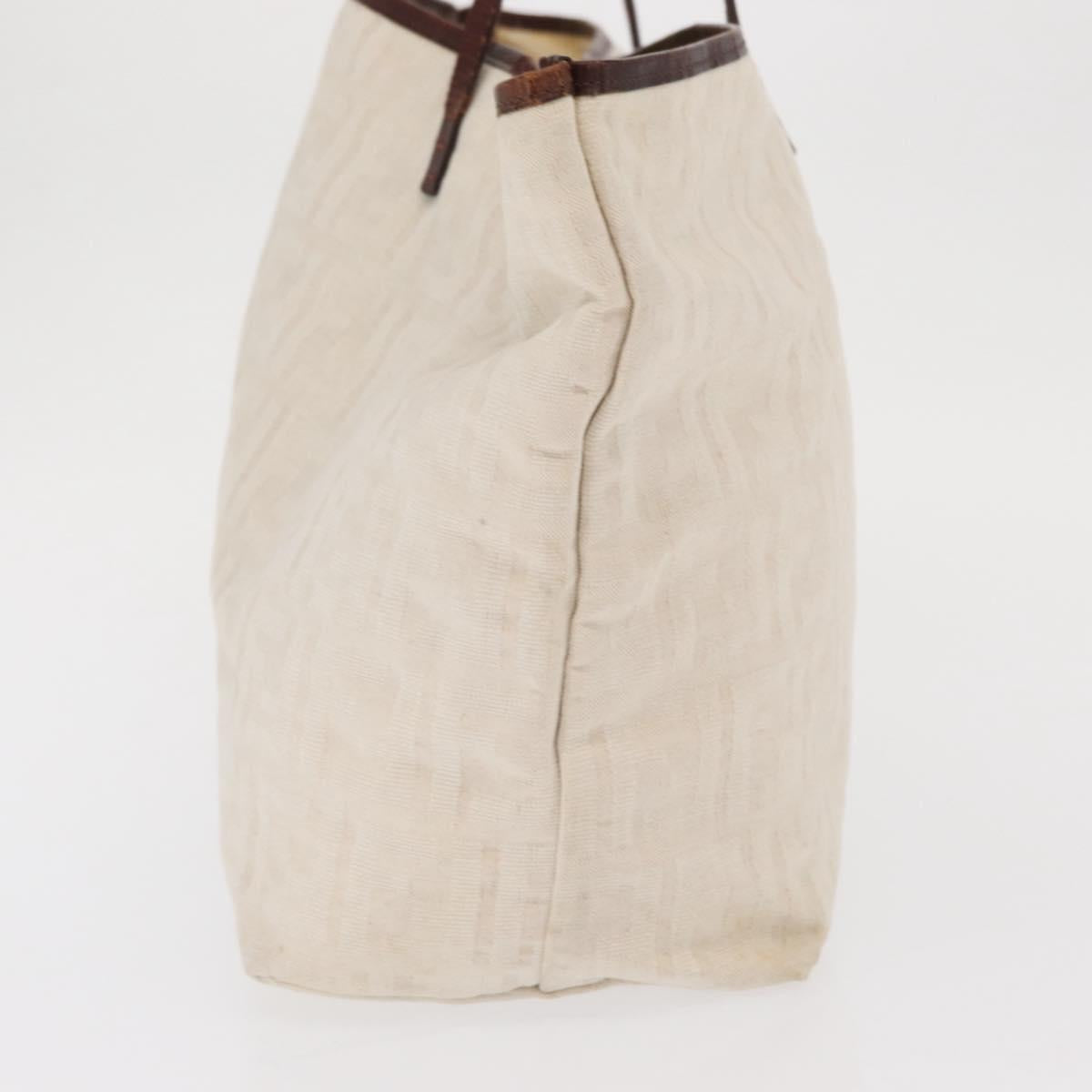 FENDI Zucca Canvas Tote Bag Ivory Auth 169632