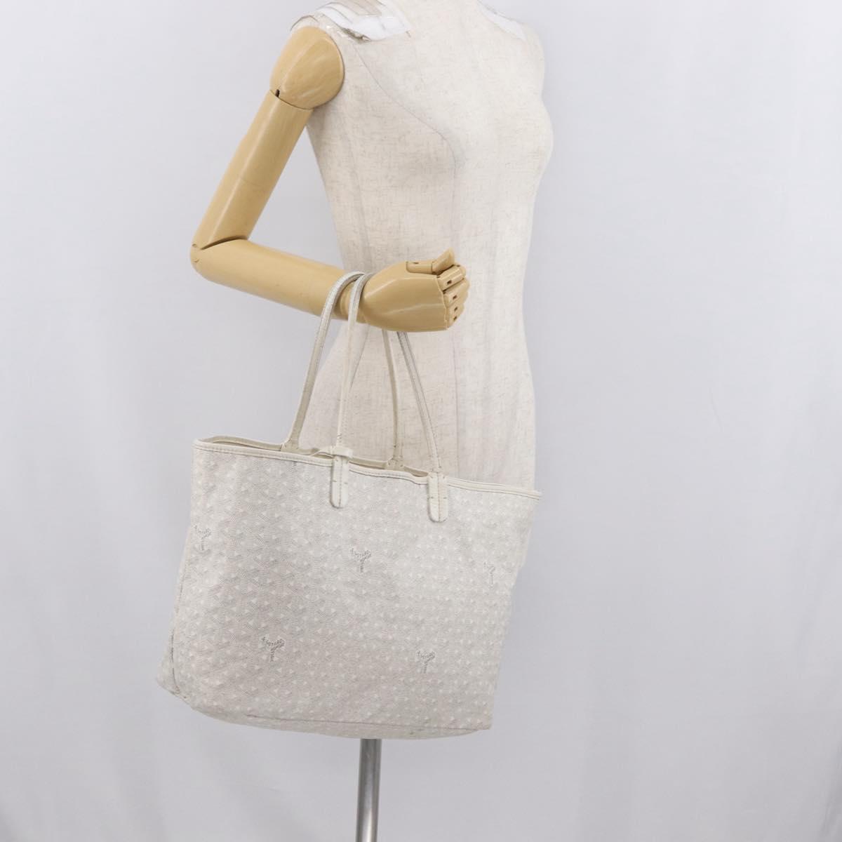 GOYARD Saint Louis PM Tote Bag PVC White Auth 169635