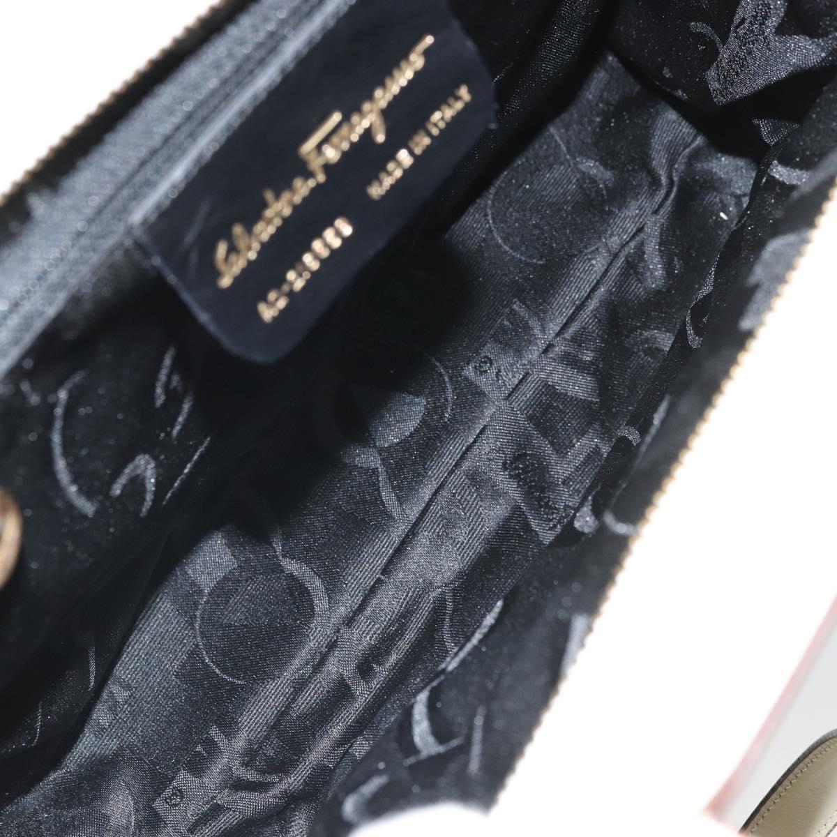 Salvatore Ferragamo Gancini Tote Bag Patent leather Brown Gold Auth 169637