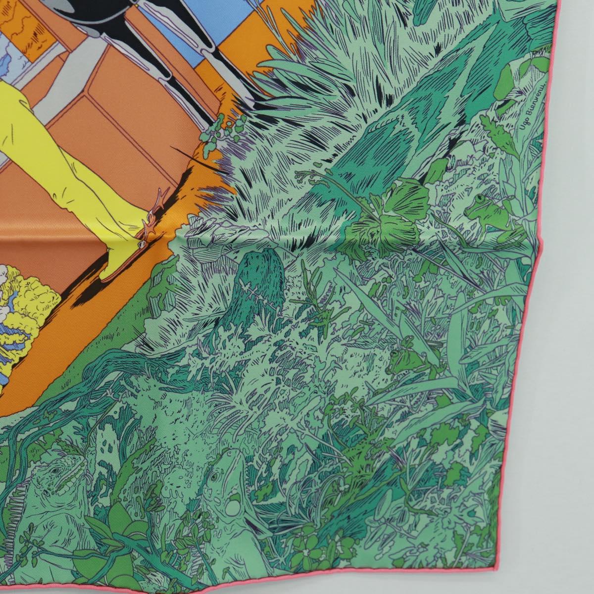 HERMES Carre 70 Scarf ""Rendez Vous Galant"" Silk Multicolor Auth 169638M