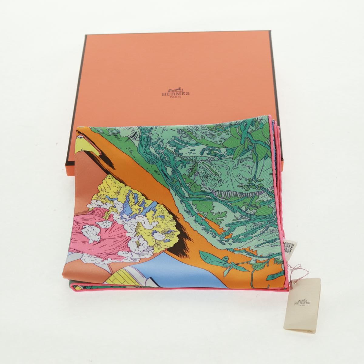 HERMES Carre 70 Scarf ""Rendez Vous Galant"" Silk Multicolor Auth 169638M