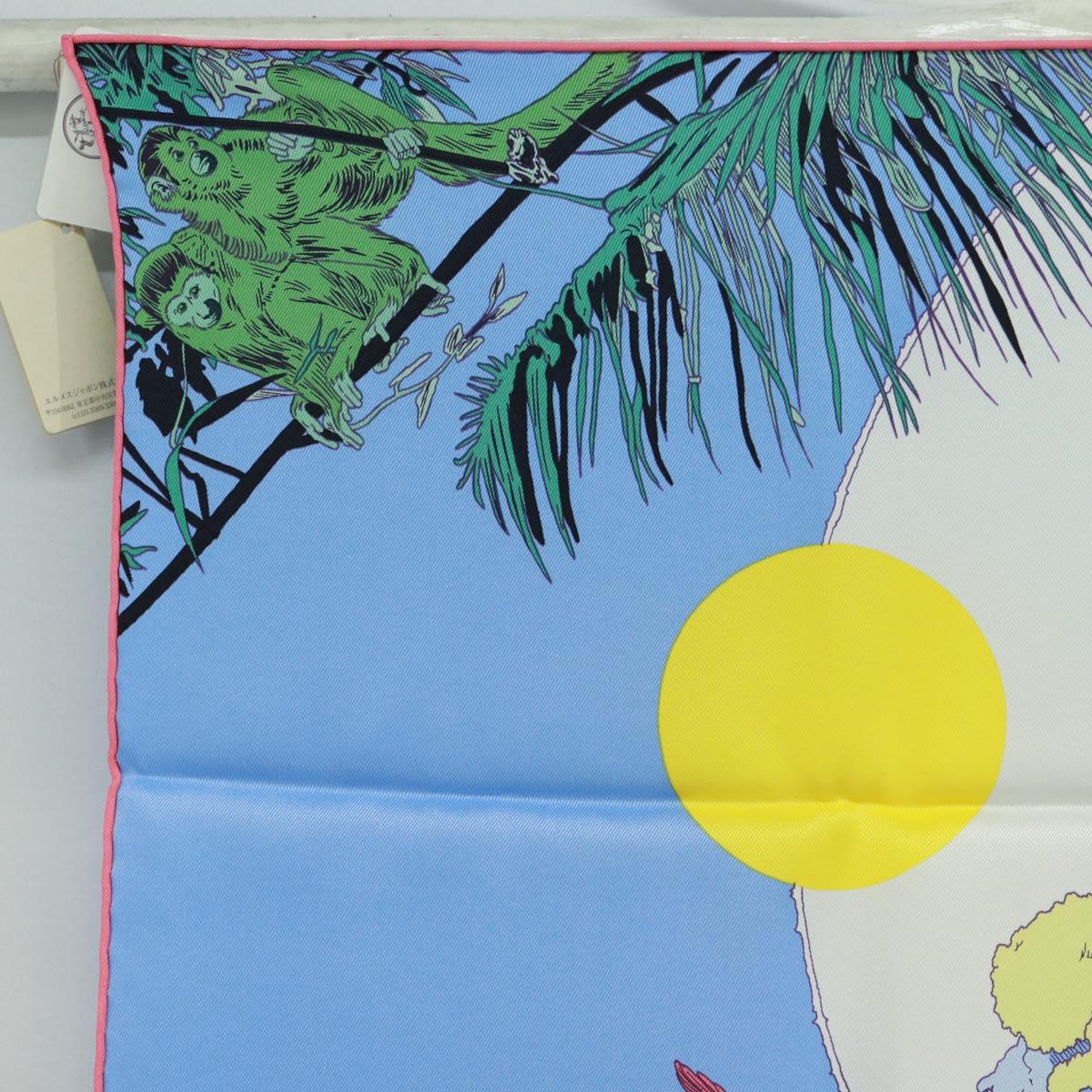 HERMES Carre 70 Scarf ""Rendez Vous Galant"" Silk Multicolor Auth 169638M