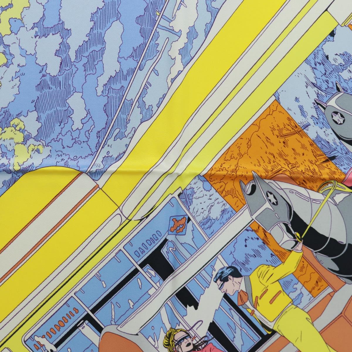 HERMES Carre 70 Scarf ""Rendez Vous Galant"" Silk Multicolor Auth 169638M