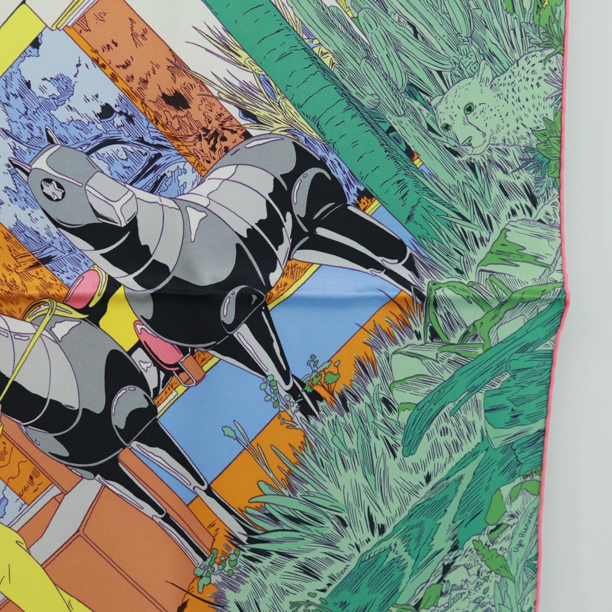 HERMES Carre 70 Scarf ""Rendez Vous Galant"" Silk Multicolor Auth 169638M