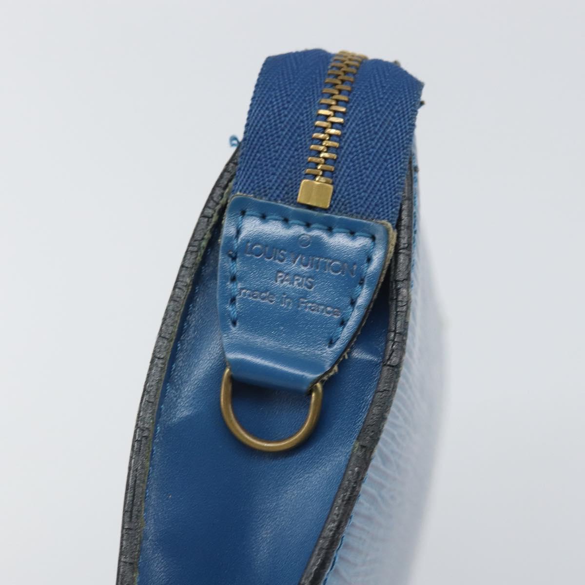LOUIS VUITTON Epi Pochette Accessoires Pouch Blue M52985 LV Auth 169639