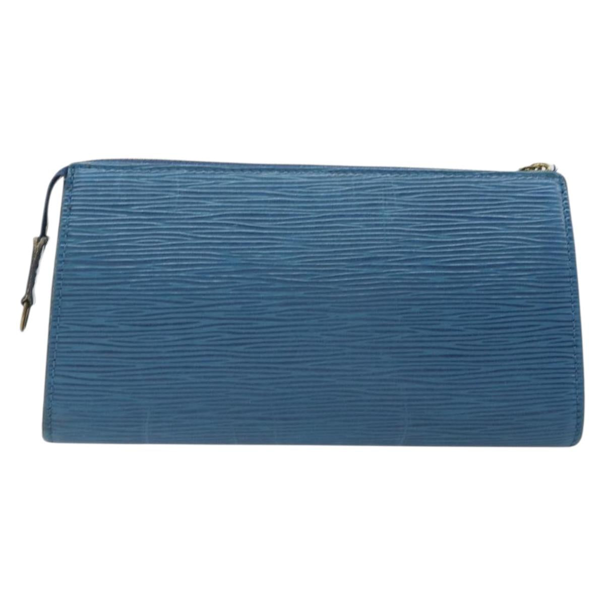 LOUIS VUITTON Epi Pochette Accessoires Pouch Blue M52985 LV Auth 169639