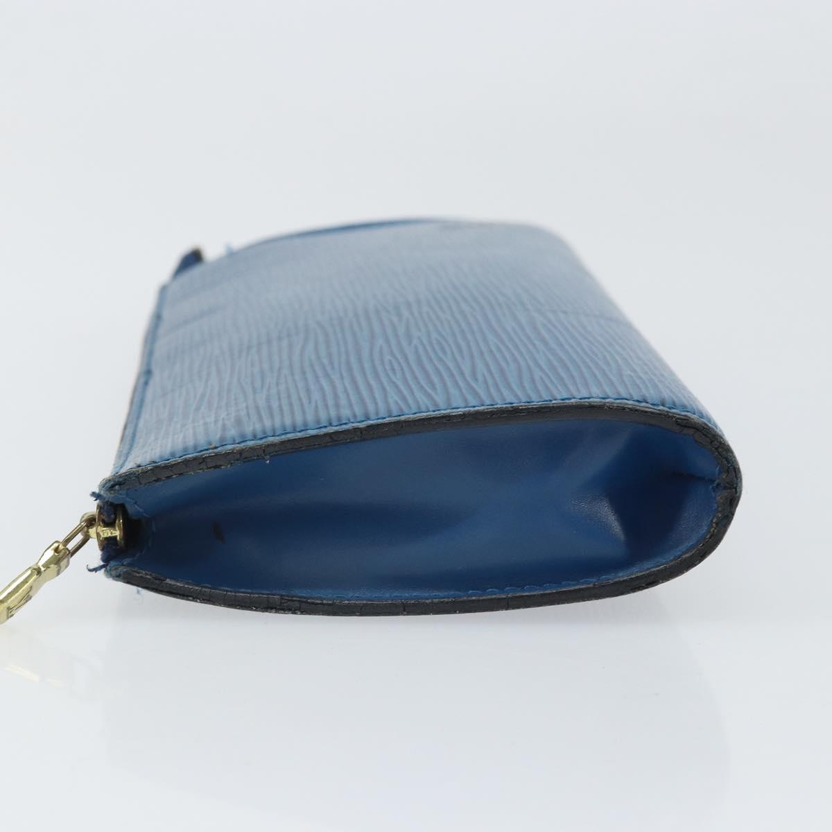 LOUIS VUITTON Epi Pochette Accessoires Pouch Blue M52985 LV Auth 169639