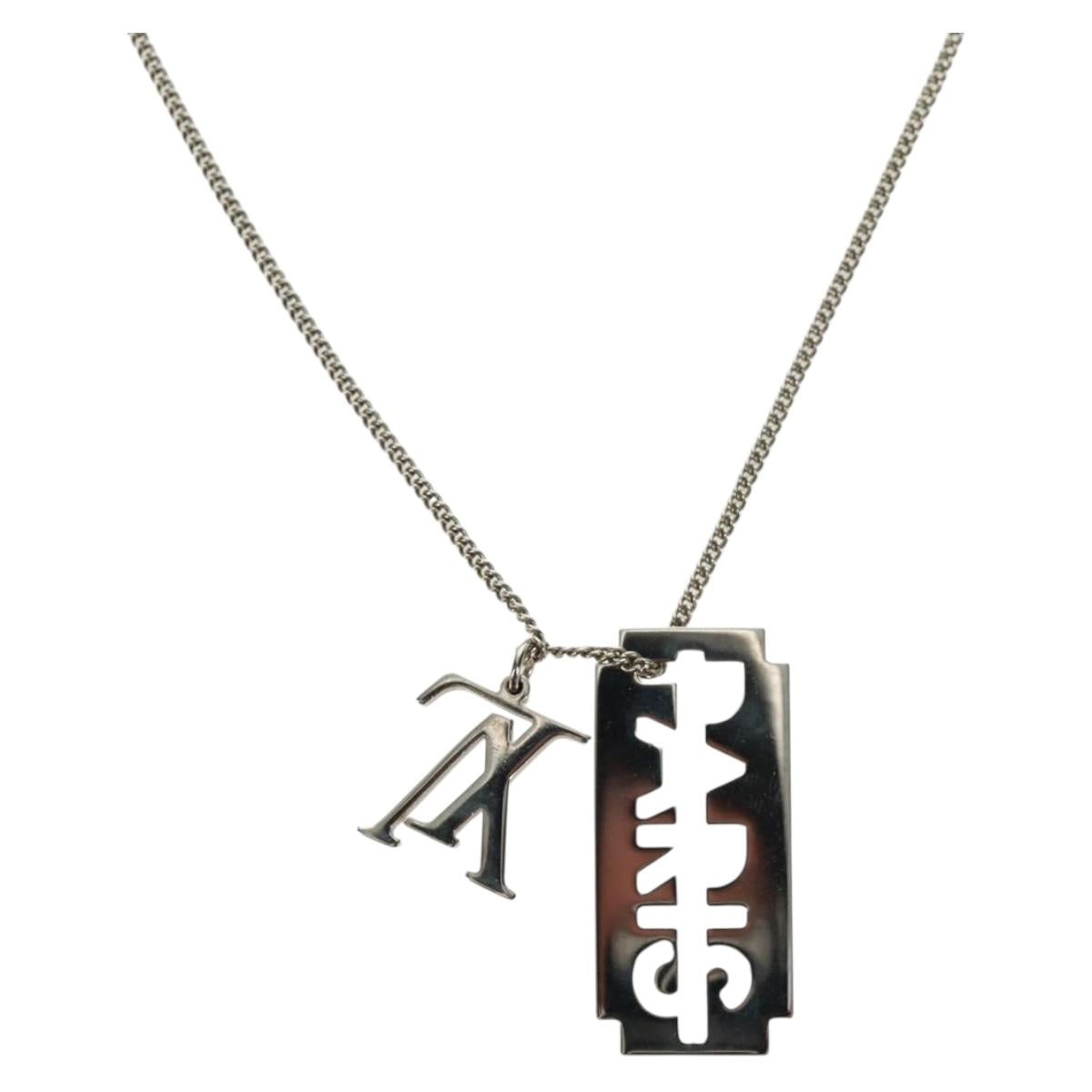 LOUIS VUITTON Collier Charm for Gentlemen Necklace metal MP2084 LV Auth 169642M