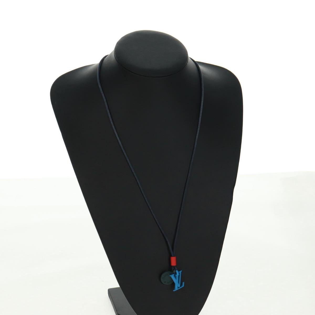 LOUIS VUITTON Metal Collier Charms On the Go Necklace Enamel M63648 Auth 169644M