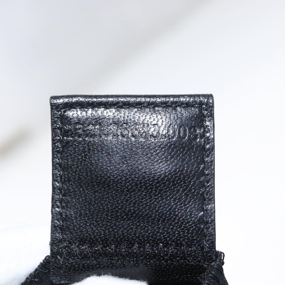 FENDI Mini Croissant Hand Bag Nylon Black Silver Auth 169646