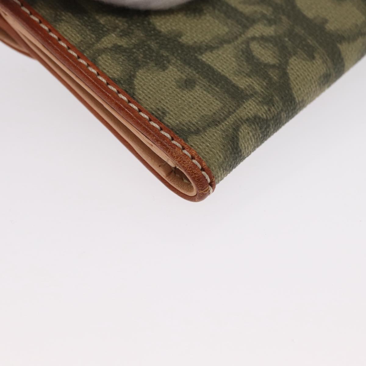 Christian Dior Trotter Romantic Key Case PVC Khaki Silver Auth 169647V