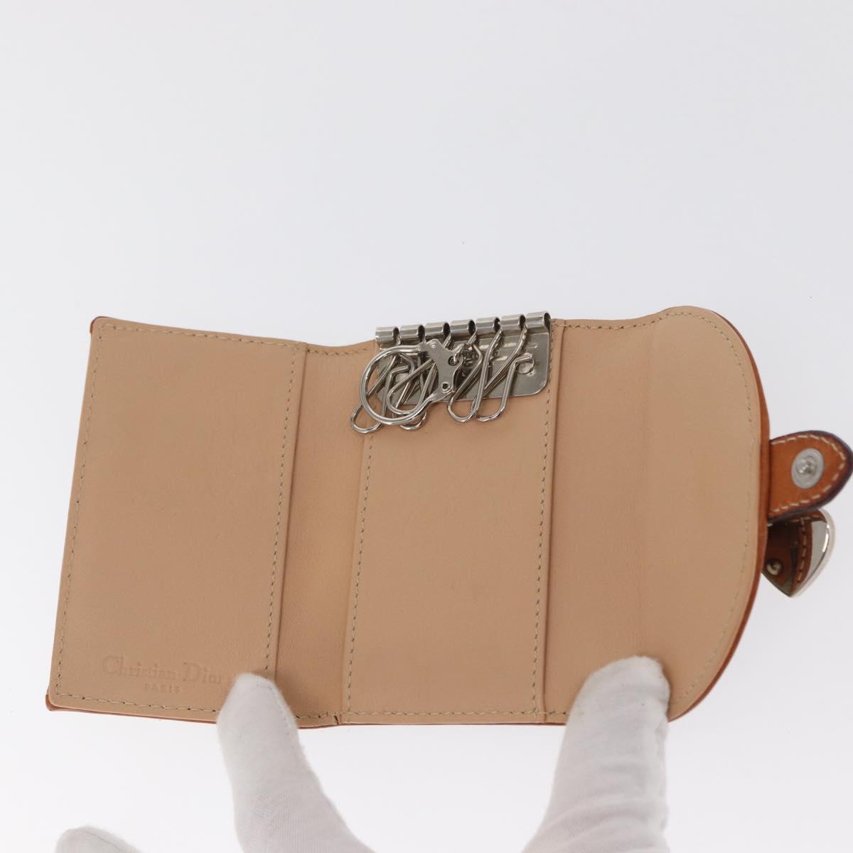 Christian Dior Trotter Romantic Key Case PVC Khaki Silver Auth 169647V