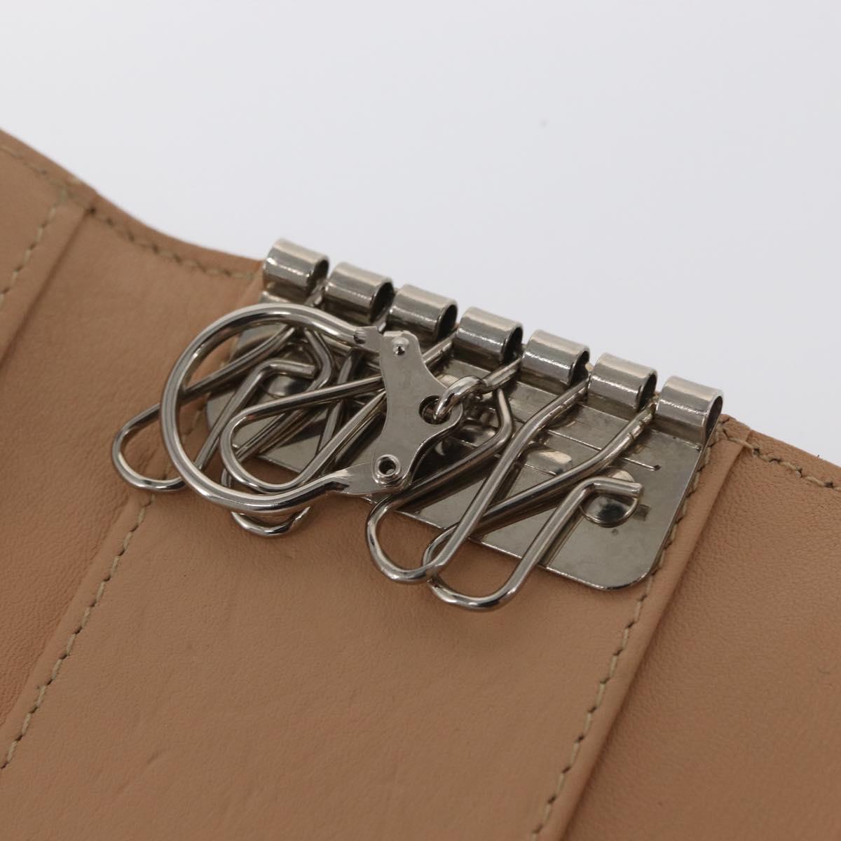 Christian Dior Trotter Romantic Key Case PVC Khaki Silver Auth 169647V