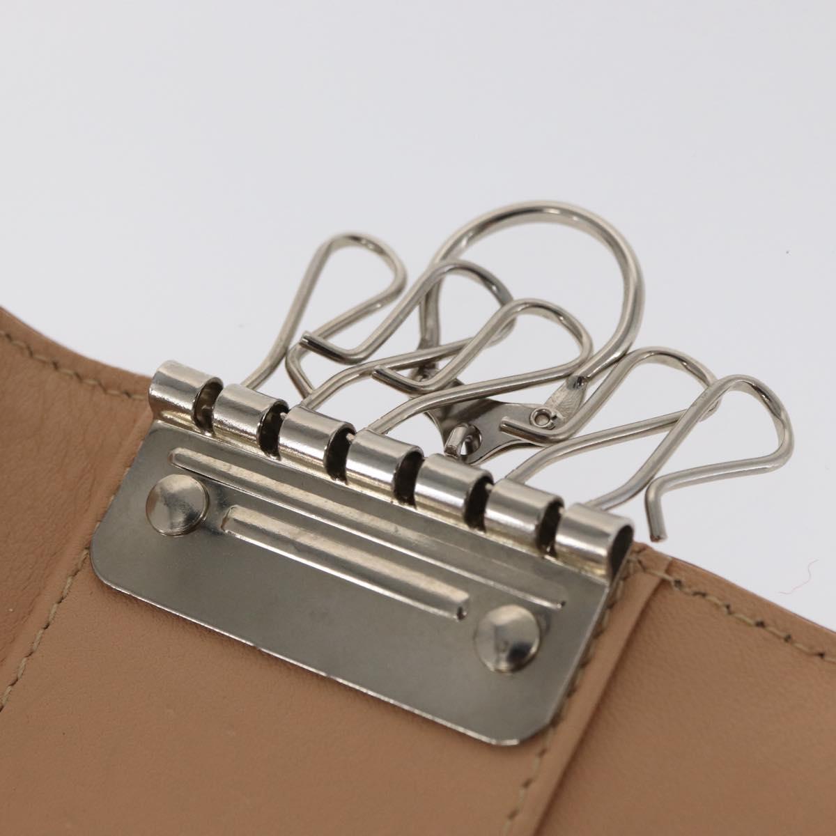 Christian Dior Trotter Romantic Key Case PVC Khaki Silver Auth 169647V