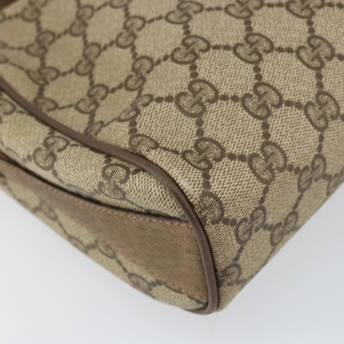 GUCCI GG Supreme Web Sherry Line Bag PVC Beige Gold 89 02 017 Auth 169674