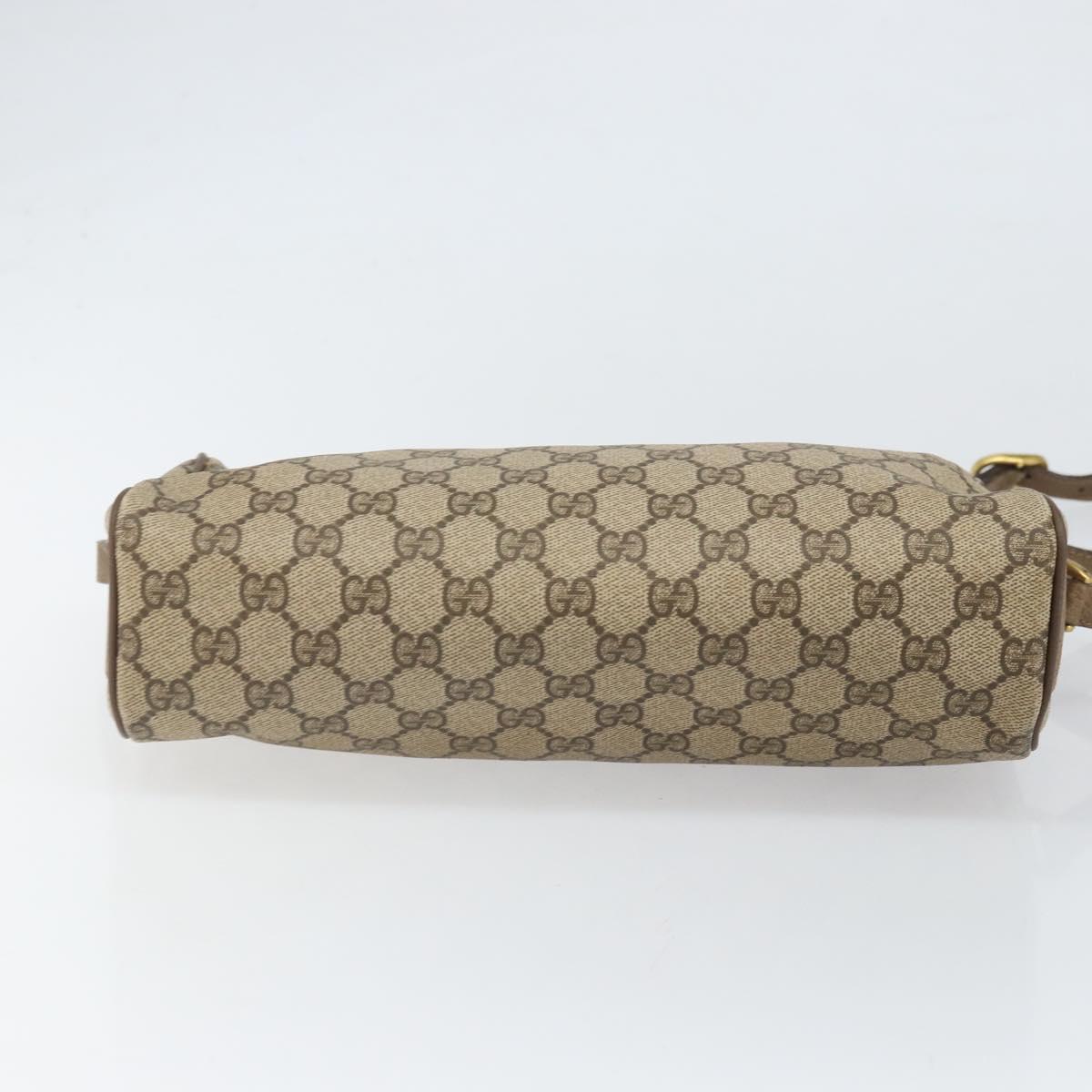 GUCCI GG Supreme Web Sherry Line Bag PVC Beige Gold 89 02 017 Auth 169674