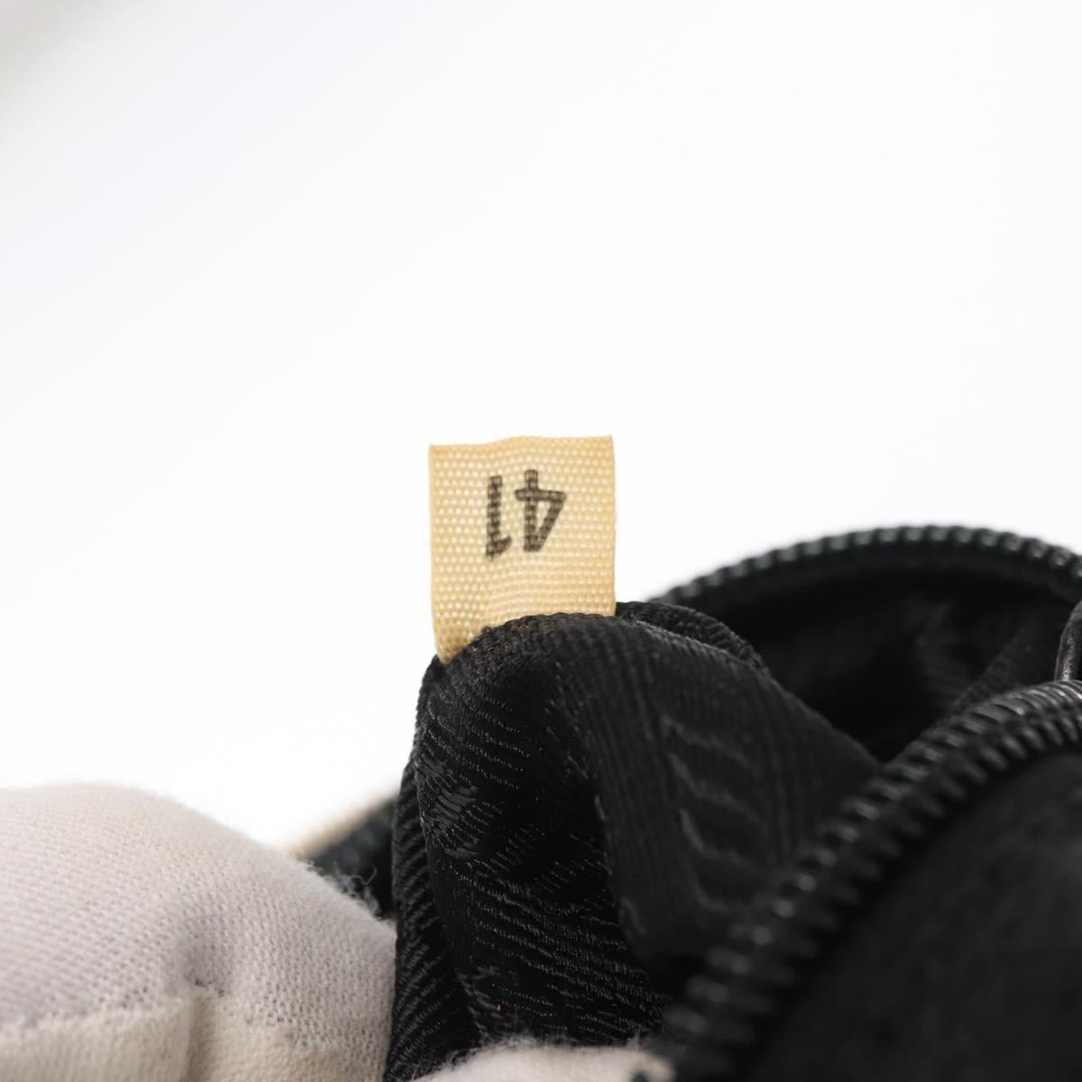 PRADA Chain Hand Bag Nylon Black Gold Auth 169679