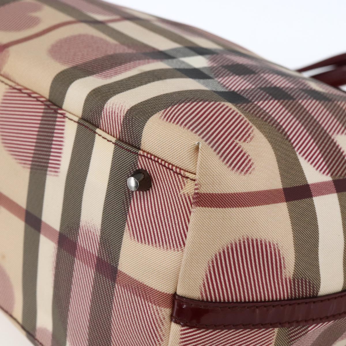 BURBERRY Nova Check Tote Bag PVC Leather Beige Auth 169694