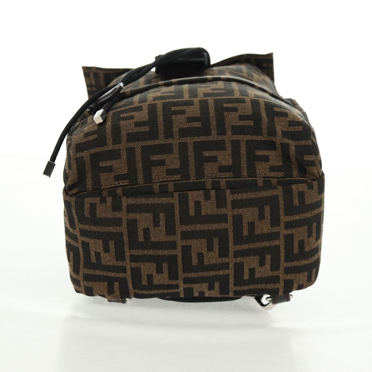 FENDI Zucca Canvas Fendines Body Bag Black Brown Auth 169704M