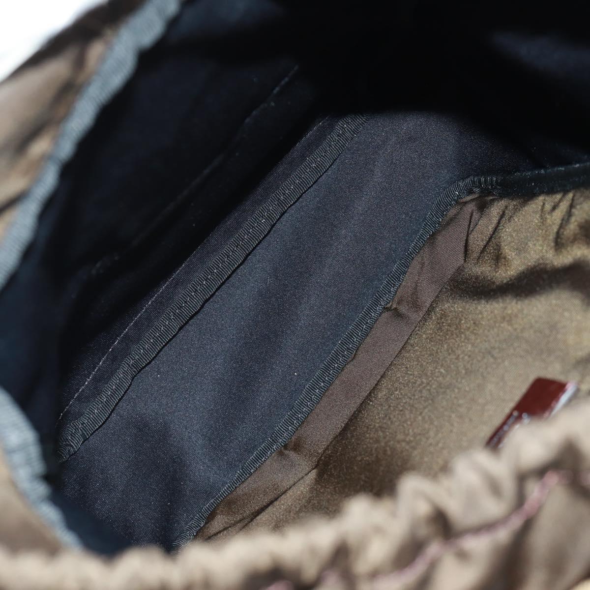 FENDI Zucca Canvas Fendines Body Bag Black Brown Auth 169704M