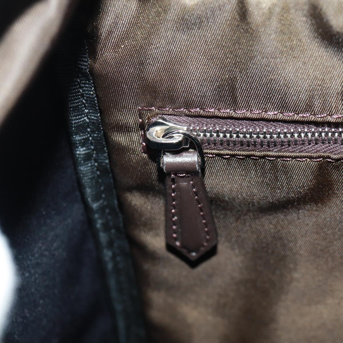 FENDI Zucca Canvas Fendines Body Bag Black Brown Auth 169704M