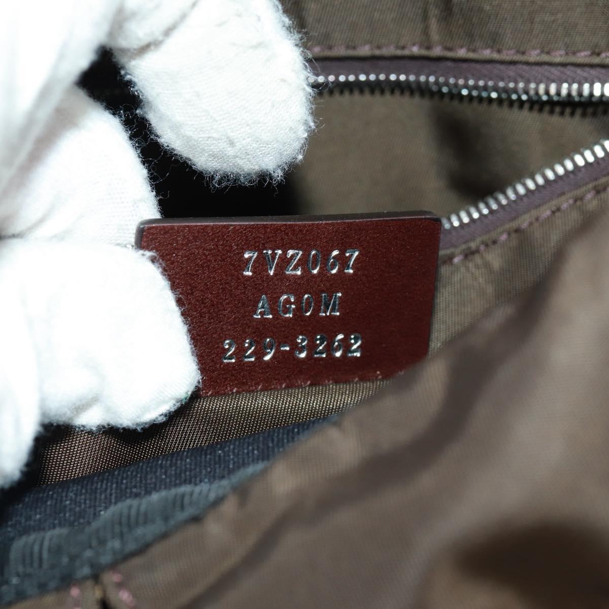 FENDI Zucca Canvas Fendines Body Bag Black Brown Auth 169704M