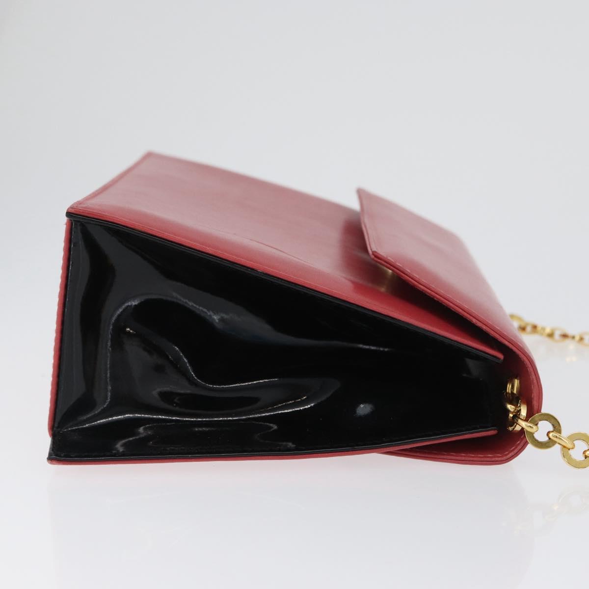 Salvatore Ferragamo Chain Shoulder Bag Leather Pink Gold Auth 169714