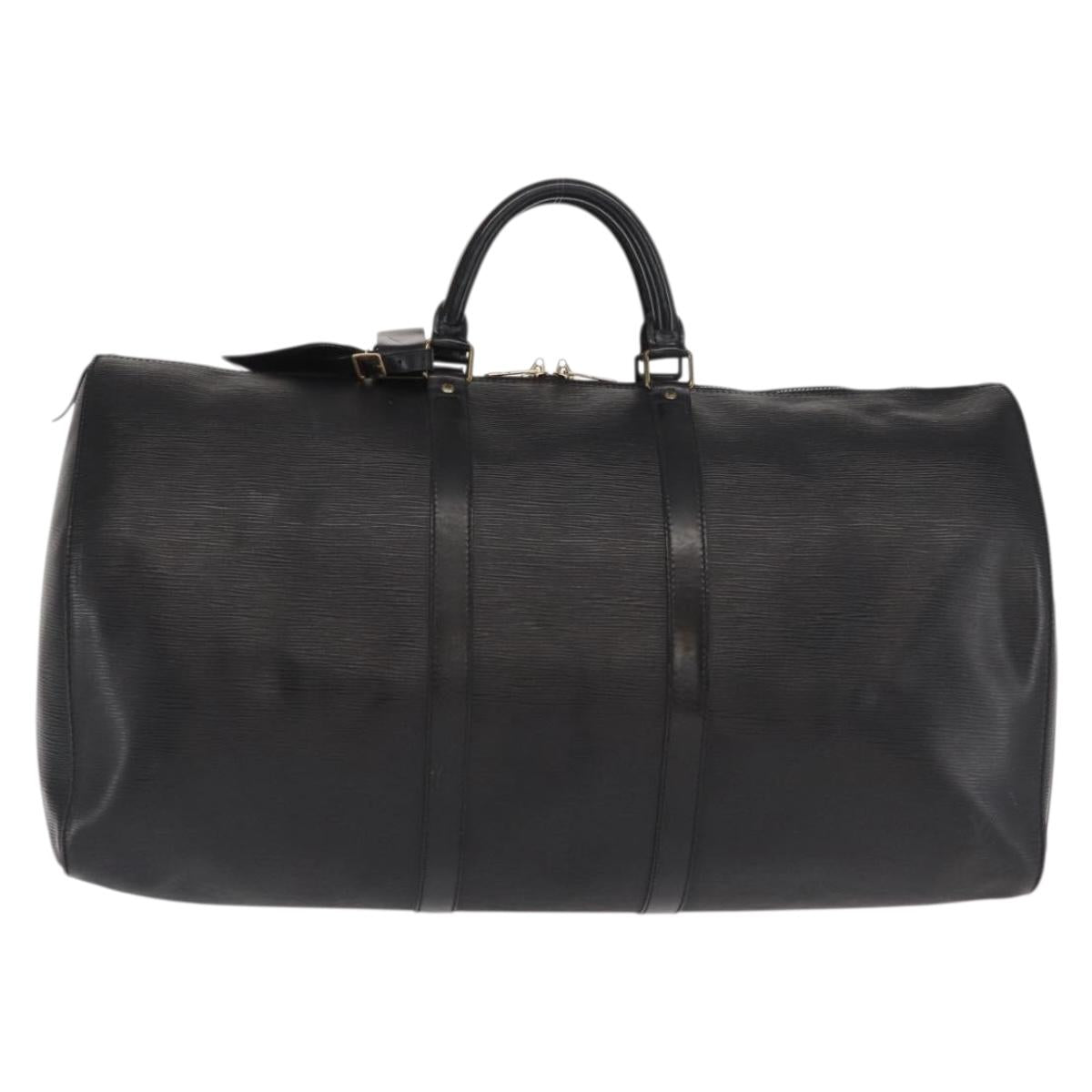 LOUIS VUITTON Epi Keepall 55 Boston Bag Noir Black M42952 LV Auth 169722V