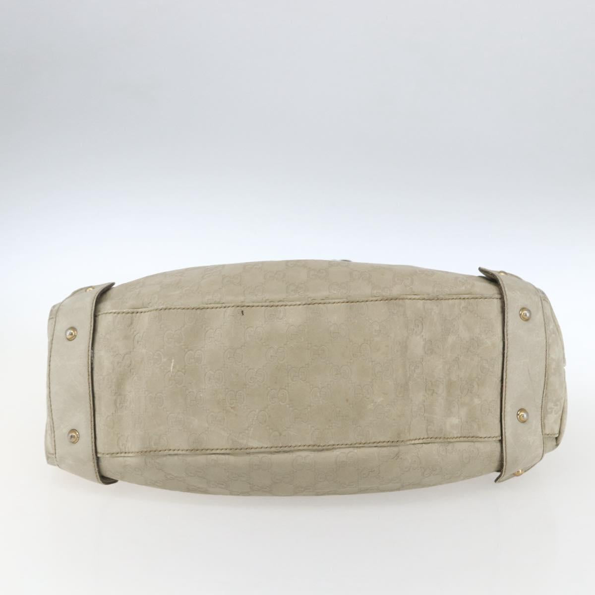 GUCCI GG Canvas Guccissima Horsebit Bag Leather Ivory Gold 137621 Auth 169728
