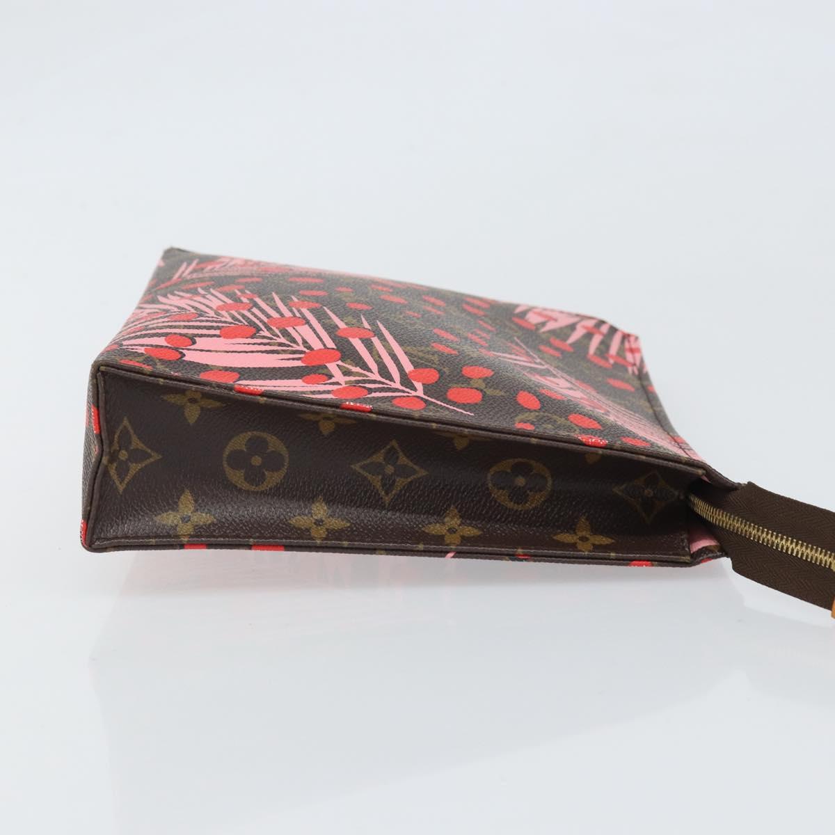 LOUIS VUITTON Monogram jungle Dot Poche Toilette 26 Pouch Red LV Auth 169734M