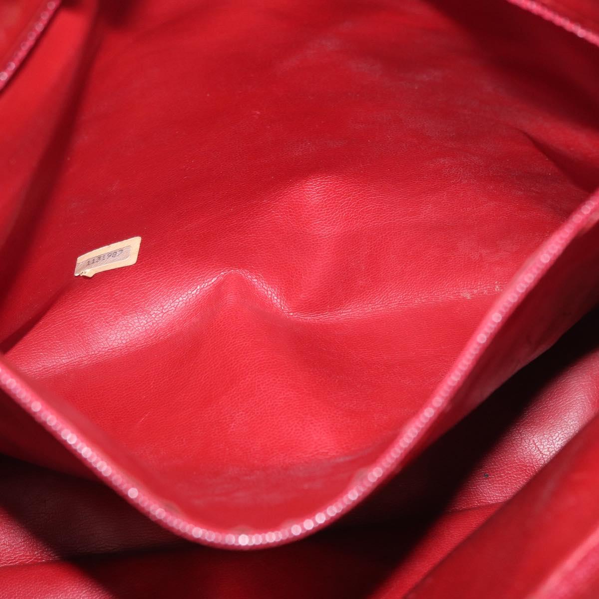 CHANEL Matelasse Chain Shoulder Bag Leather Red Gold CC Auth 169739