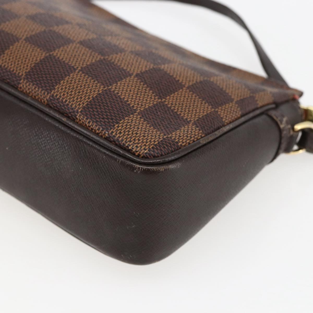 LOUIS VUITTON Damier Ebene Trousse makeup Pouch N51982 LV Auth 169744