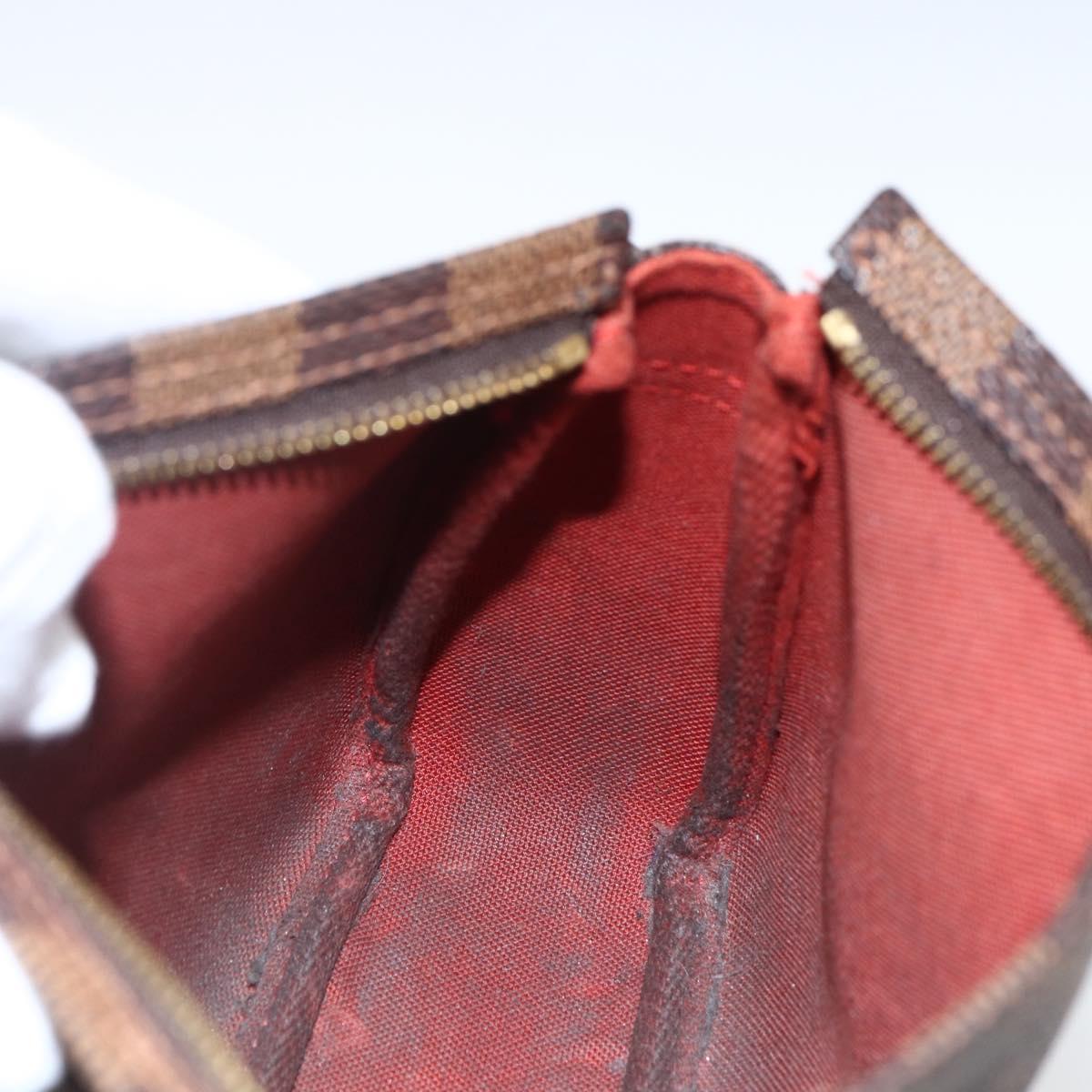 LOUIS VUITTON Damier Ebene Trousse makeup Pouch N51982 LV Auth 169744