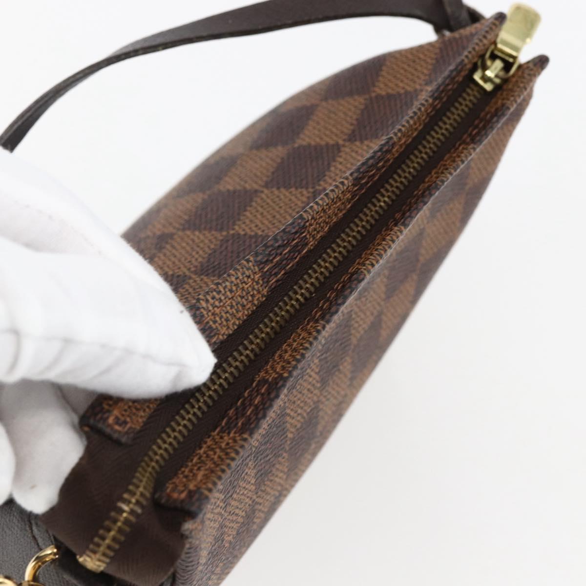 LOUIS VUITTON Damier Ebene Trousse makeup Pouch N51982 LV Auth 169744