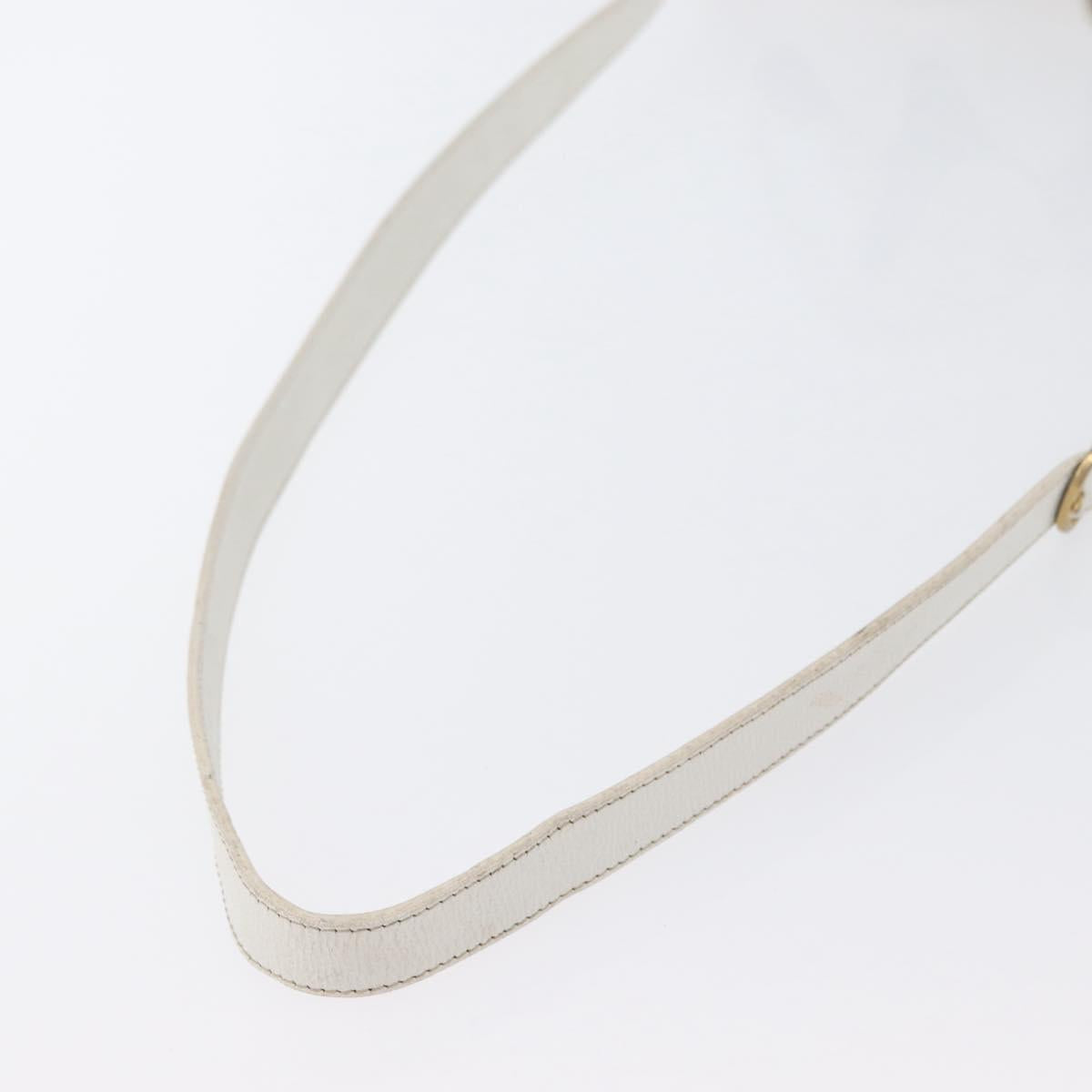 Christian Dior Honeycomb Canvas Shoulder Bag PVC White Gold Auth 169749