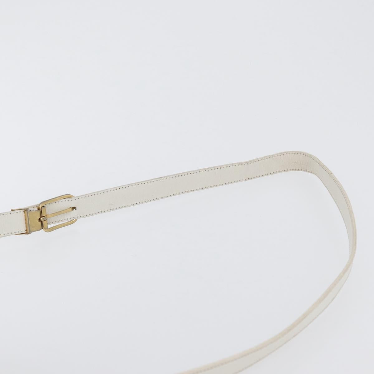 Christian Dior Honeycomb Canvas Shoulder Bag PVC White Gold Auth 169749