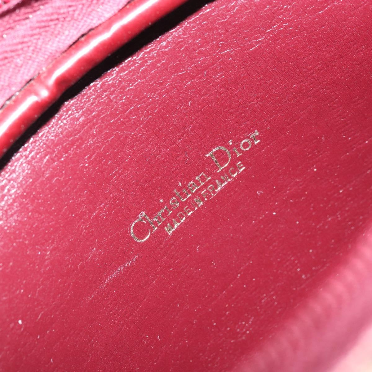 Christian Dior Trotter Canvas Chain Shoulder Bag Red Gold Auth 169751V