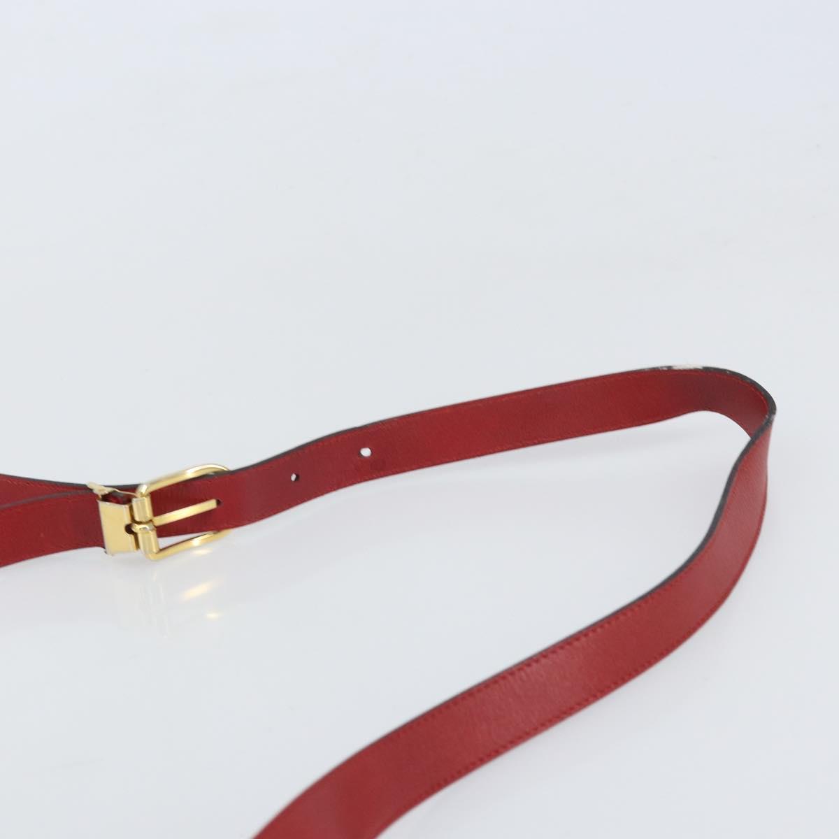 Christian Dior Honeycomb Canvas Shoulder Bag PVC Red Gold Auth 169756