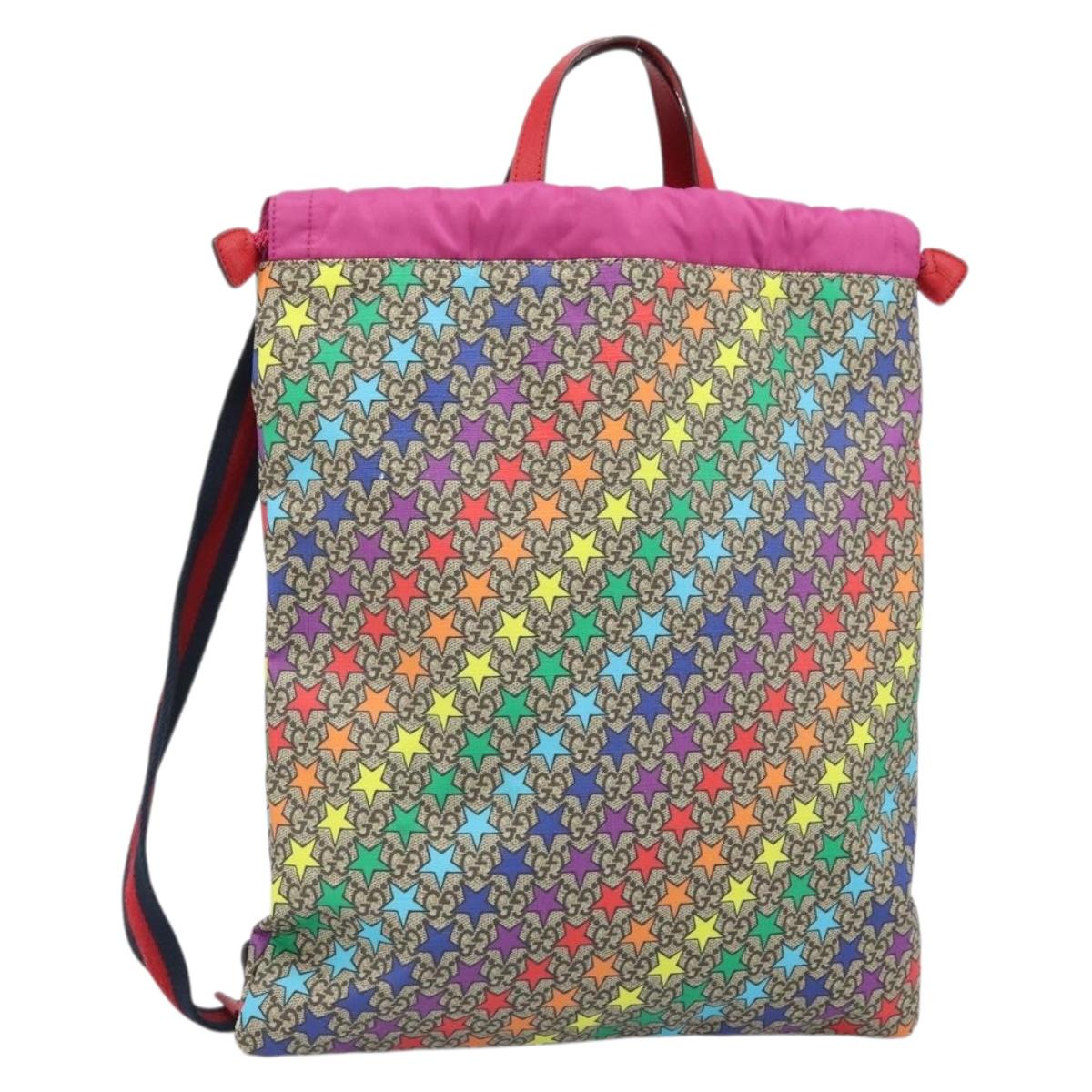 GUCCI Children's Sherry Line GG Supreme Backpack PVC Red 550775 Auth 169760V