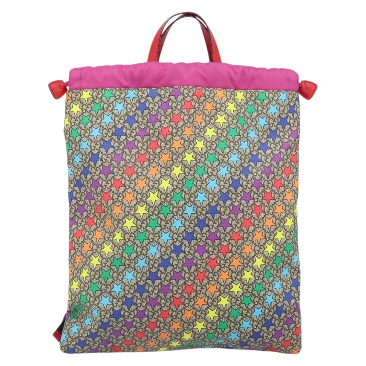 GUCCI Children's Sherry Line GG Supreme Backpack PVC Red 550775 Auth 169760V