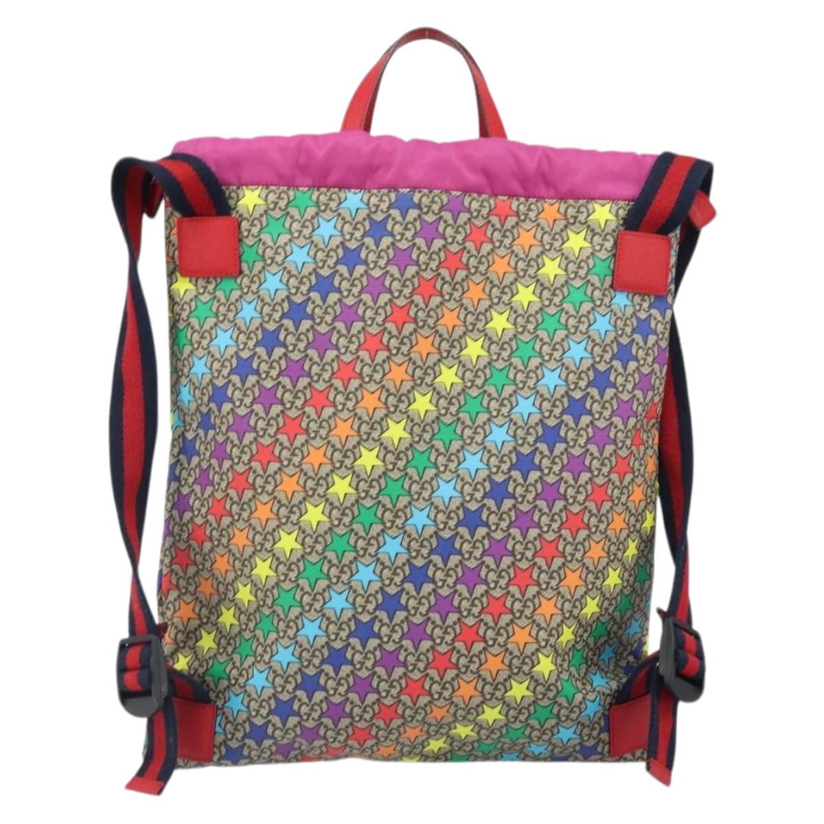 GUCCI Children's Sherry Line GG Supreme Backpack PVC Red 550775 Auth 169760V