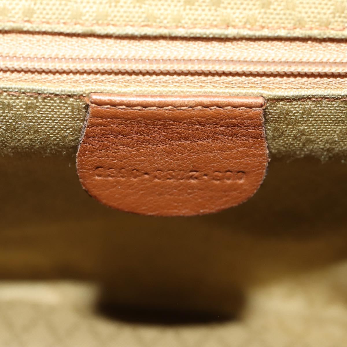 GUCCI Bamboo Backpack Leather Brown Gold Auth 169775