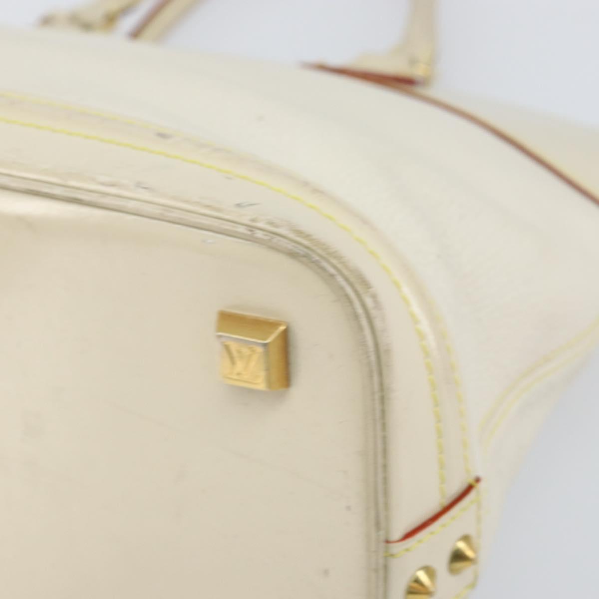 LOUIS VUITTON Suhari Lockit MM Hand Bag Leather White M91874 LV Auth 169782