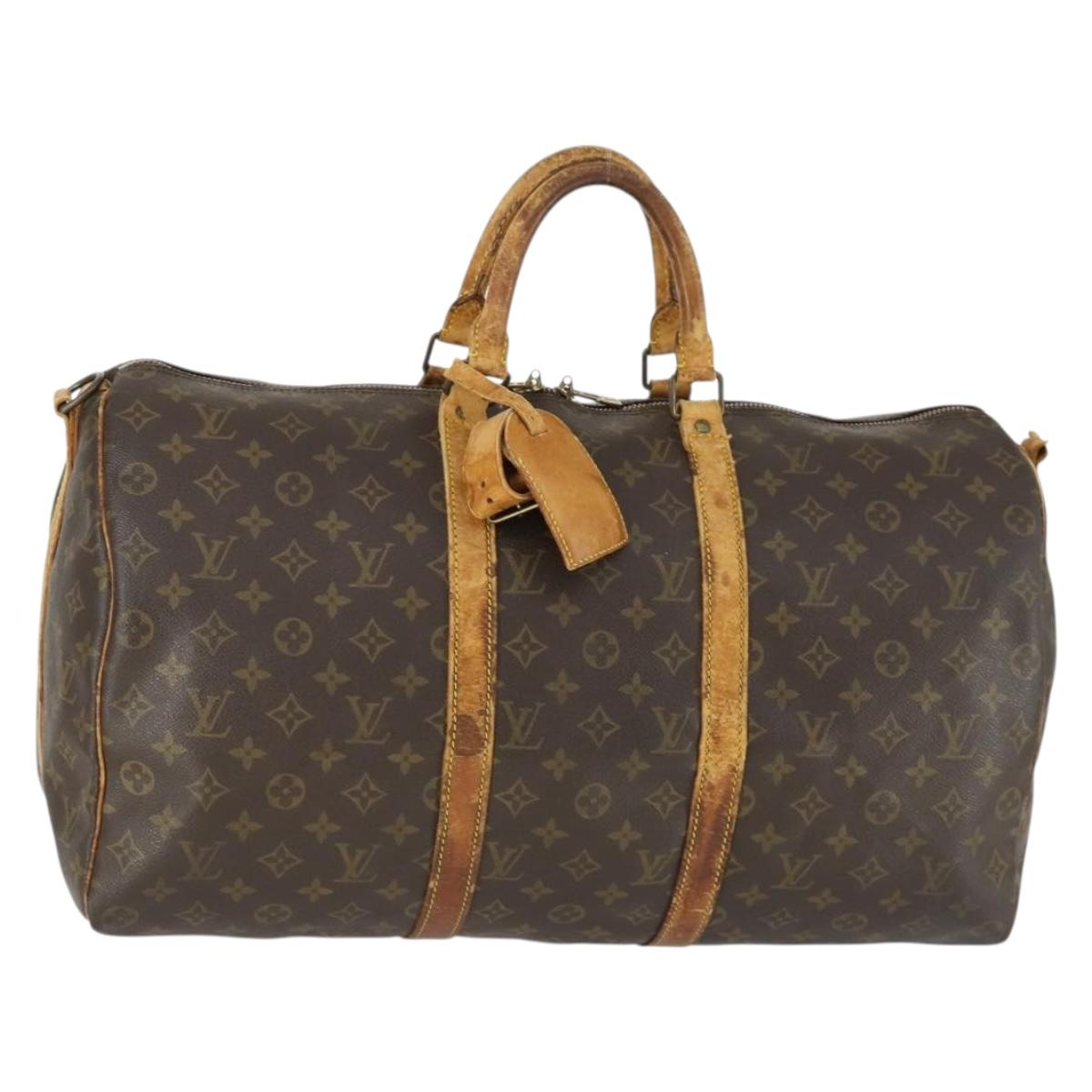 LOUIS VUITTON Monogram Keepall Bandouliere 50 Boston Bag M41416 LV Auth 169785