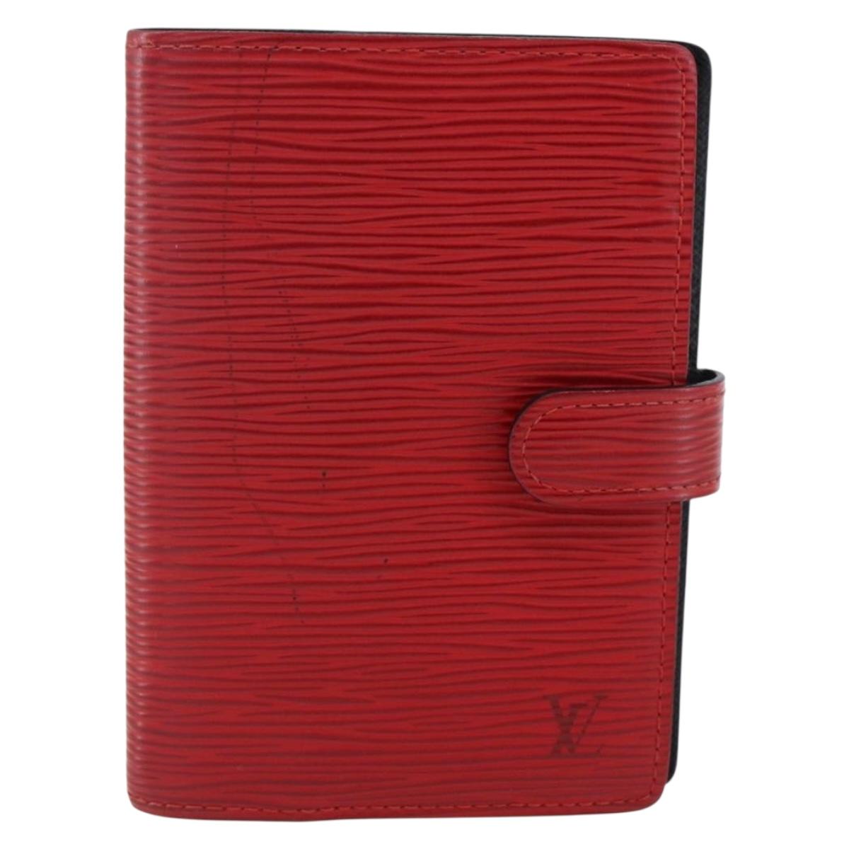 LOUIS VUITTON Epi Agenda PM Day Planner Cover Red R20057 LV Auth 169789