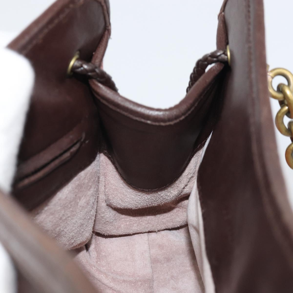 BOTTEGA VENETA Chain Hand Bag Canvas outlet Pink Gold 169980 Auth 169795V